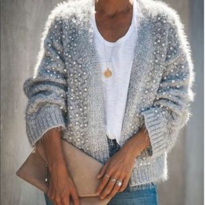 POL alpaca pearl cardigan